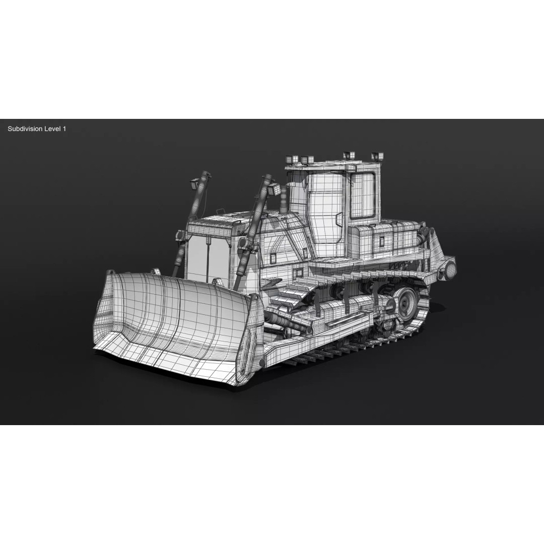 Modern Bulldozer 3D Model – PBR Industrial Machine, FBX - View 11