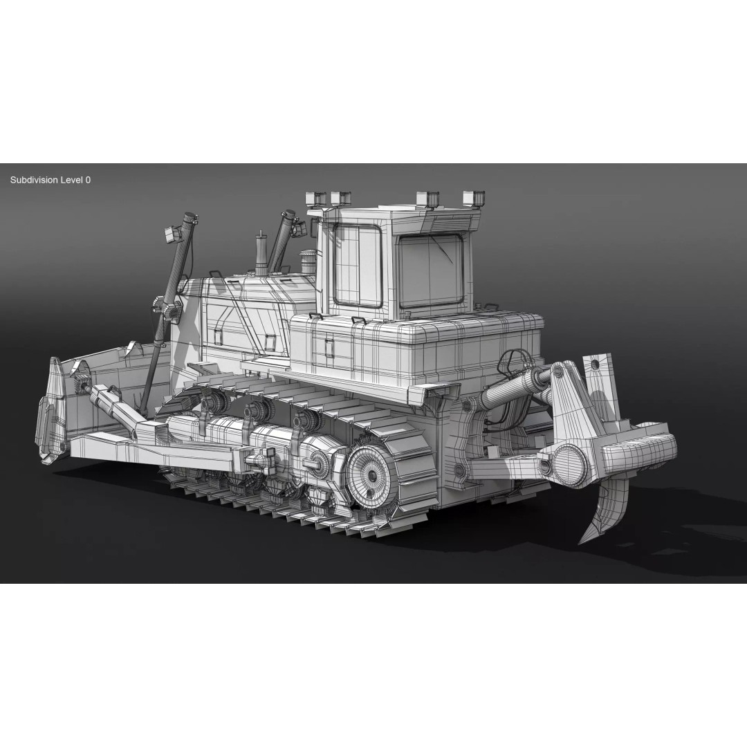 Modern Bulldozer 3D Model – PBR Industrial Machine, FBX - View 12