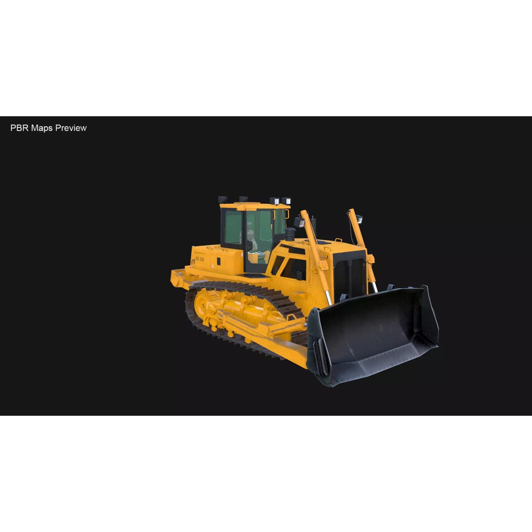 Modern Bulldozer 3D Model – PBR Industrial Machine, FBX - View 14