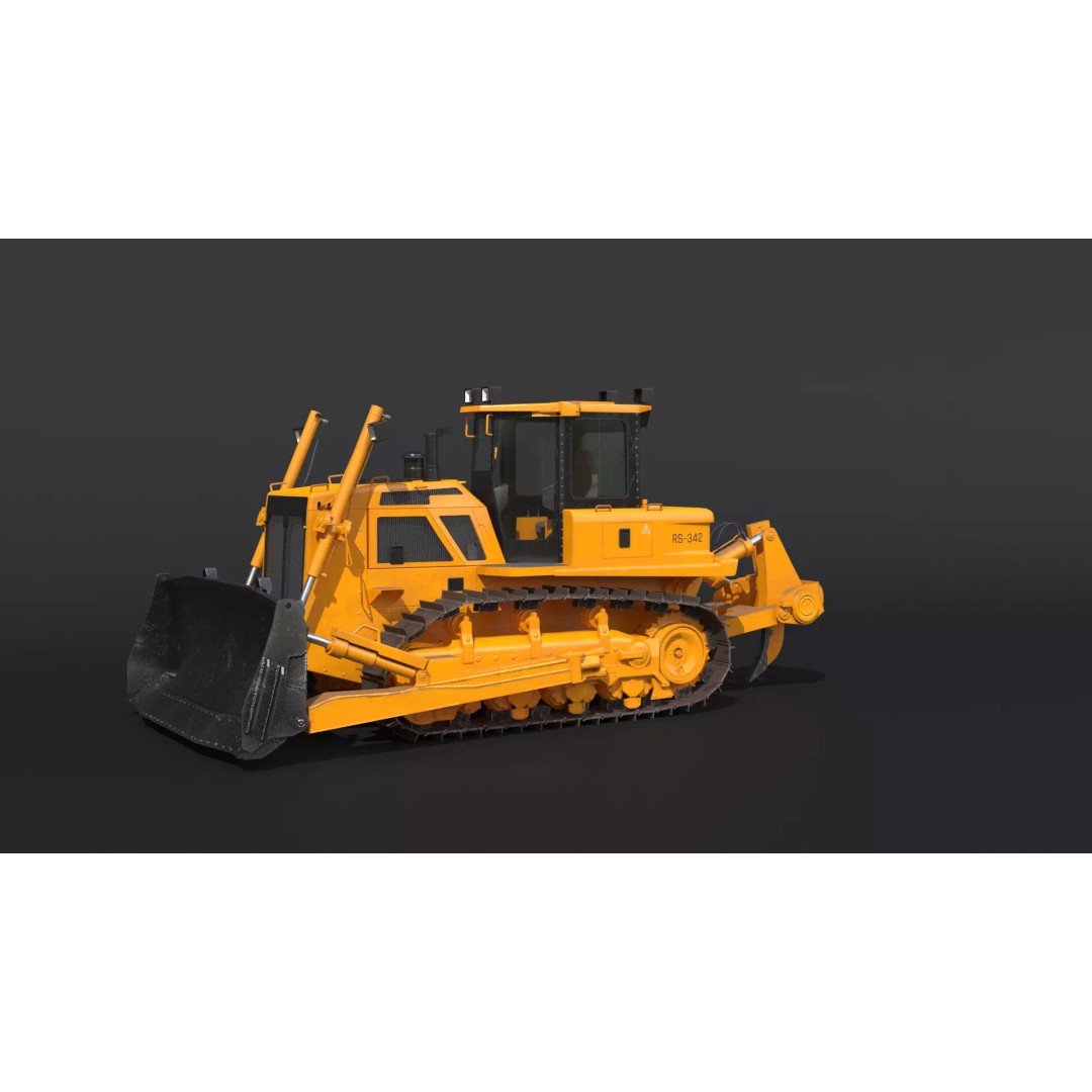 Modern Bulldozer 3D Model – PBR Industrial Machine, FBX - View 15