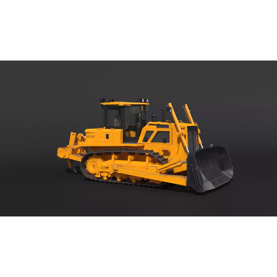 Modern Bulldozer 3D Model – PBR Industrial Machine, FBX - View 19