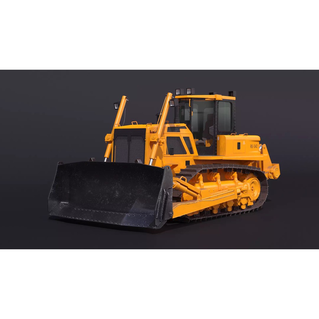 Modern Bulldozer 3D Model – PBR Industrial Machine, FBX - View 2