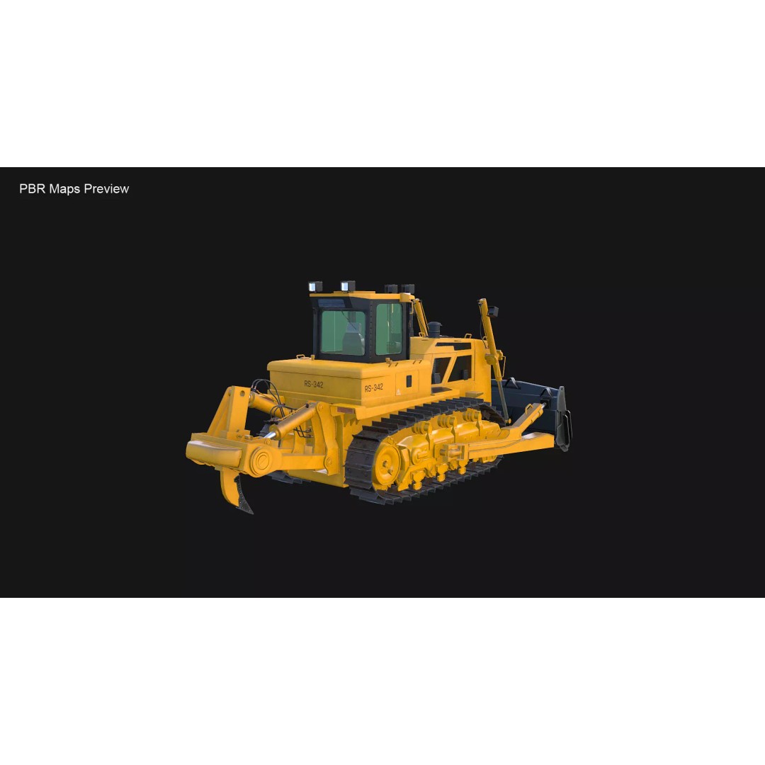 Modern Bulldozer 3D Model – PBR Industrial Machine, FBX - View 27