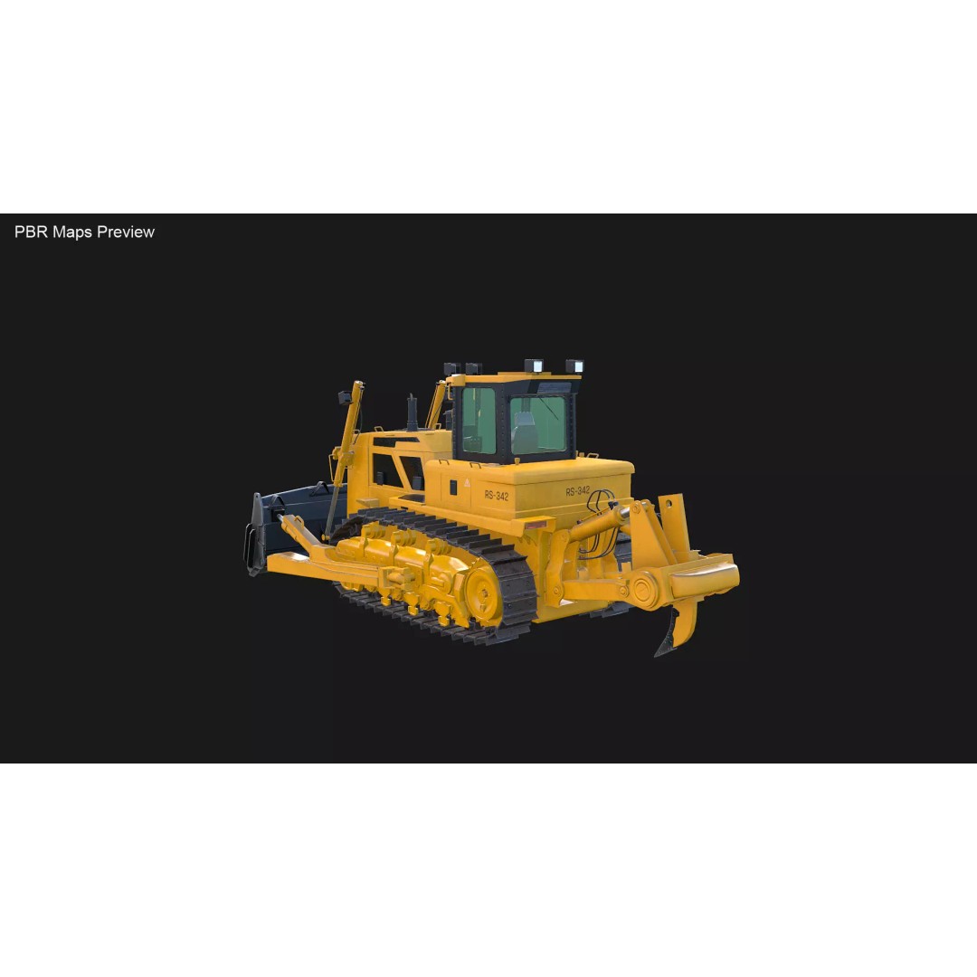 Modern Bulldozer 3D Model – PBR Industrial Machine, FBX - View 28