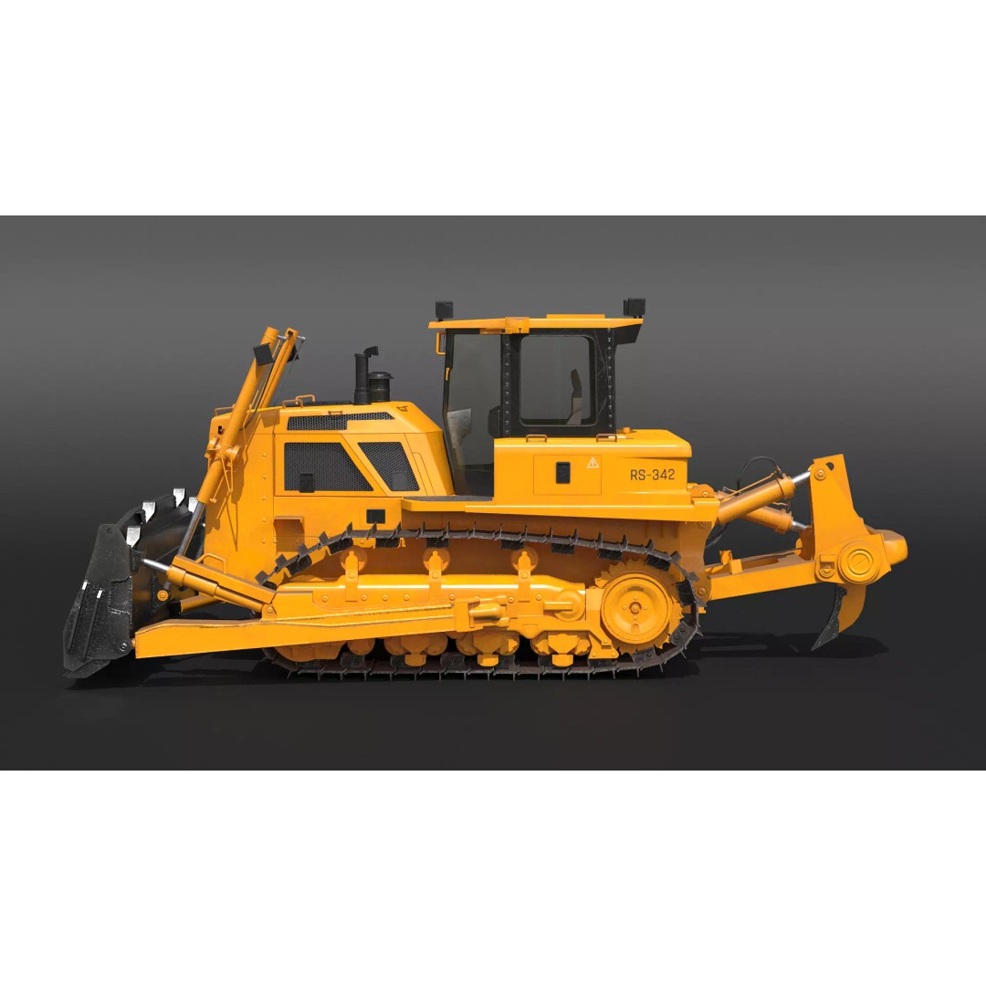 Modern Bulldozer 3D Model – PBR Industrial Machine, FBX - View 3