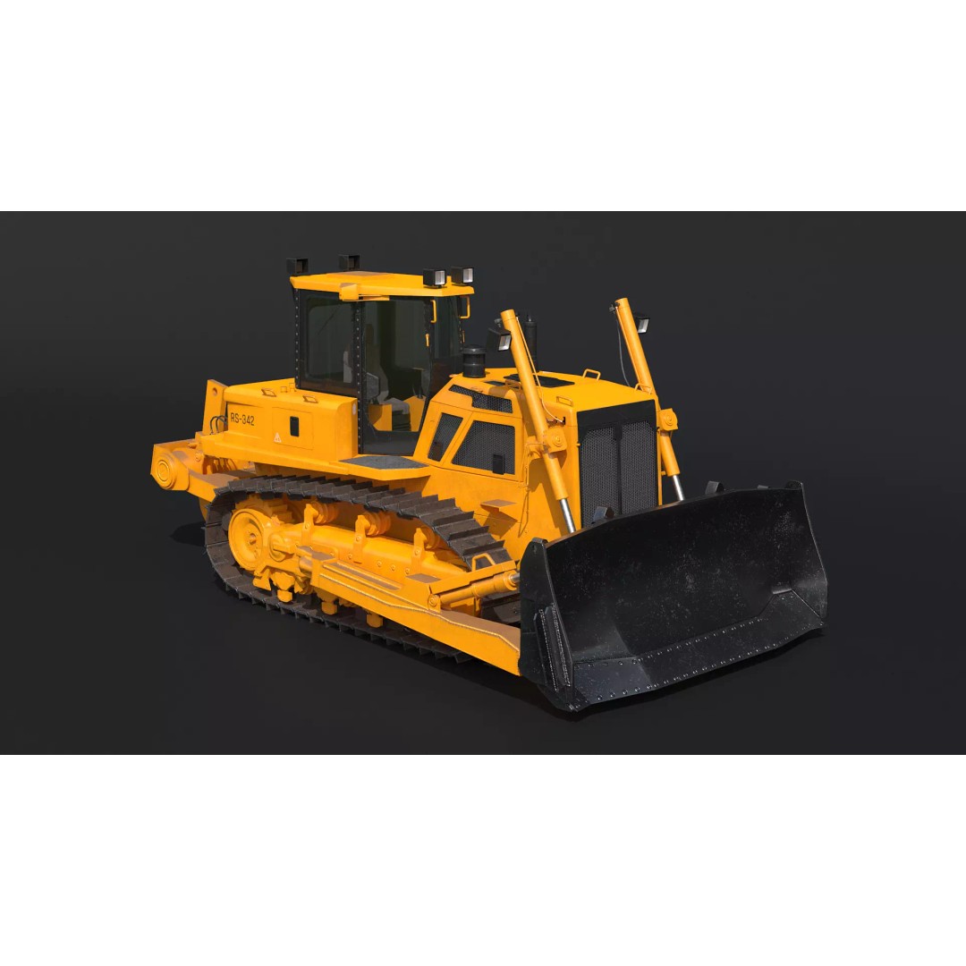 Modern Bulldozer 3D Model – PBR Industrial Machine, FBX - View 5
