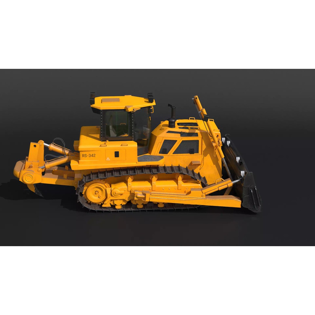 Modern Bulldozer 3D Model – PBR Industrial Machine, FBX - View 6