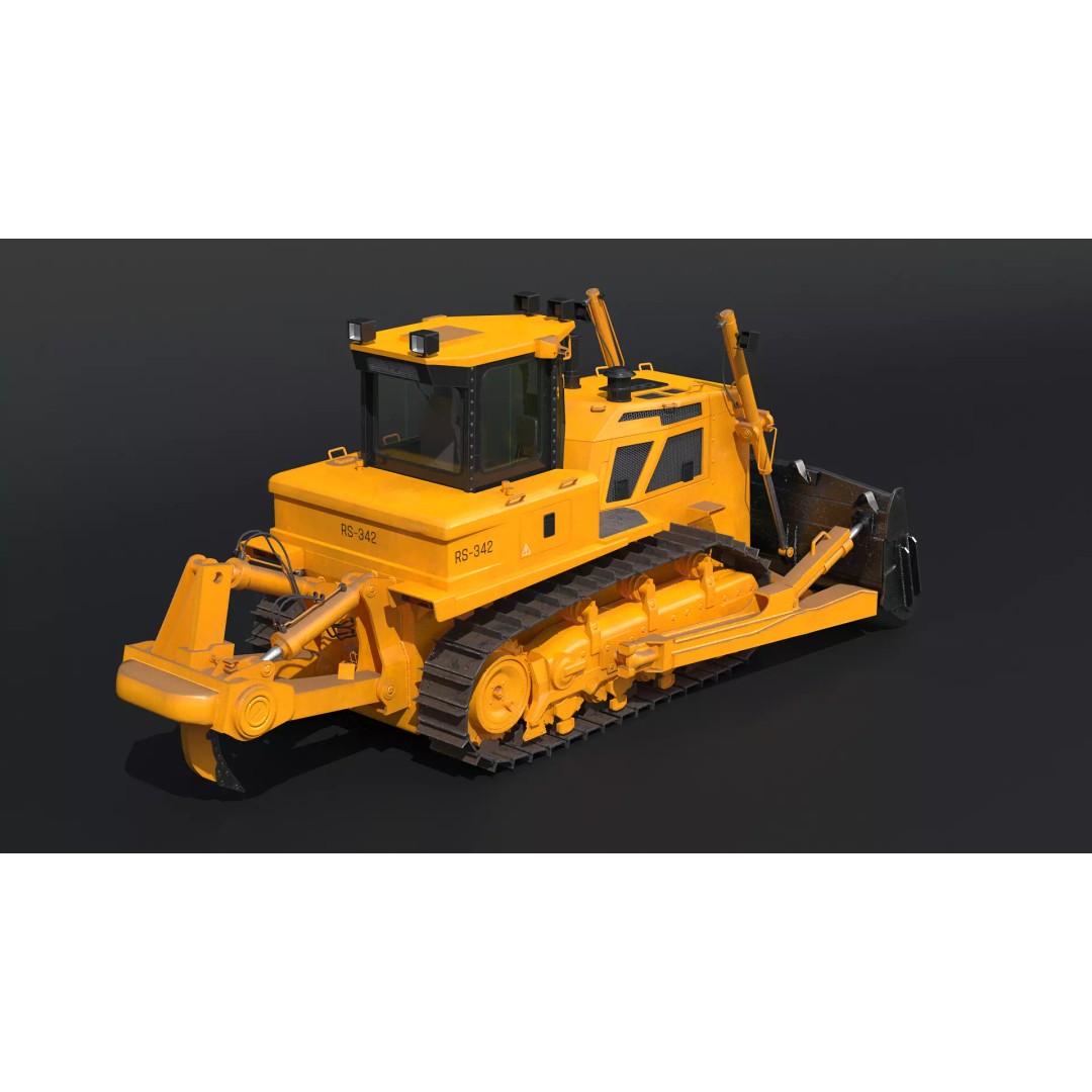 Modern Bulldozer 3D Model – PBR Industrial Machine, FBX - View 7