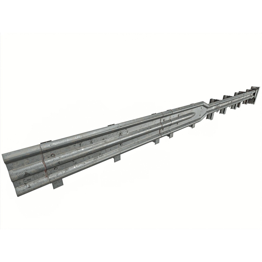 Road Railing 3D Model – Low Poly Game Asset, PBR Textures, FBX - View 10