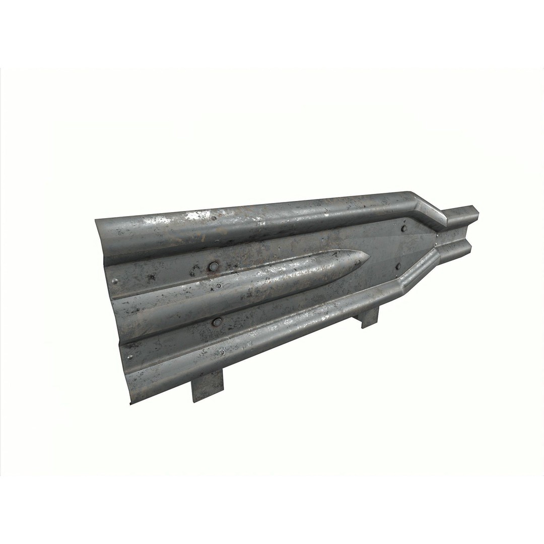 Road Railing 3D Model – Low Poly Game Asset, PBR Textures, FBX - View 12