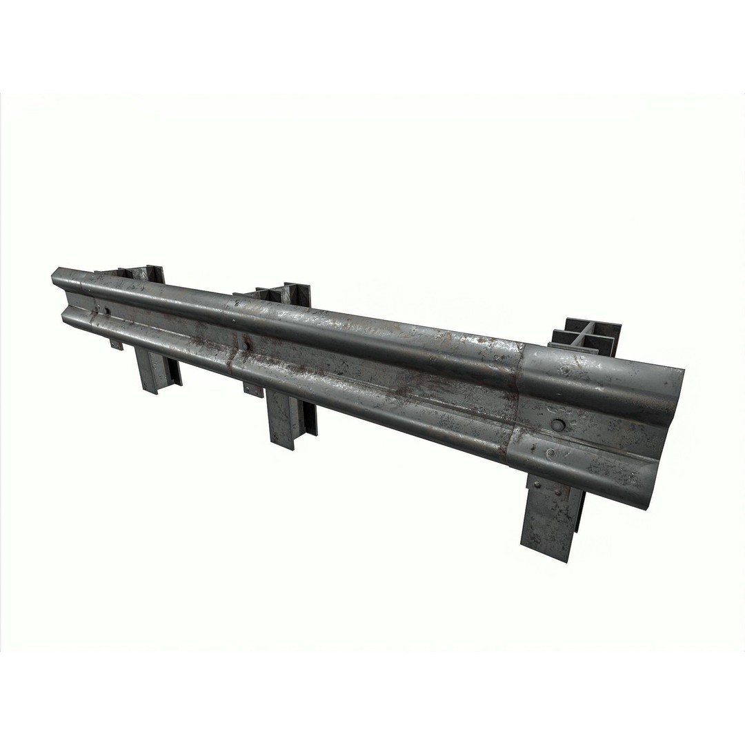 Road Railing 3D Model – Low Poly Game Asset, PBR Textures, FBX - View 15