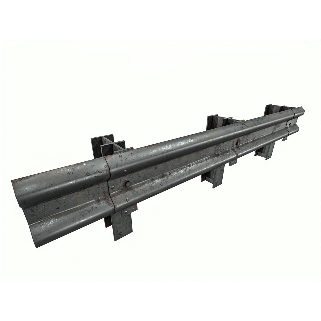 Road Railing 3D Model – Low Poly Game Asset, PBR Textures, FBX - View 16