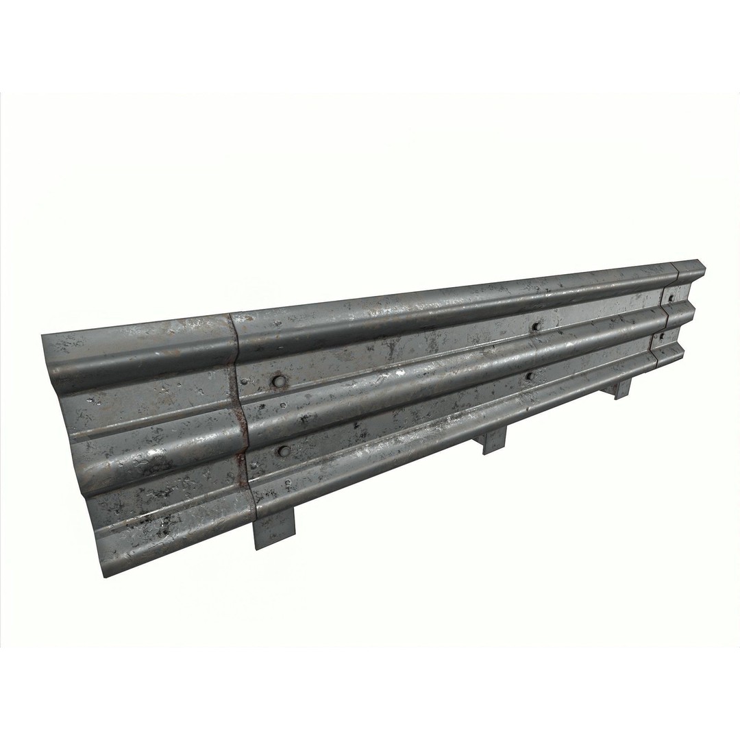 Road Railing 3D Model – Low Poly Game Asset, PBR Textures, FBX - View 17