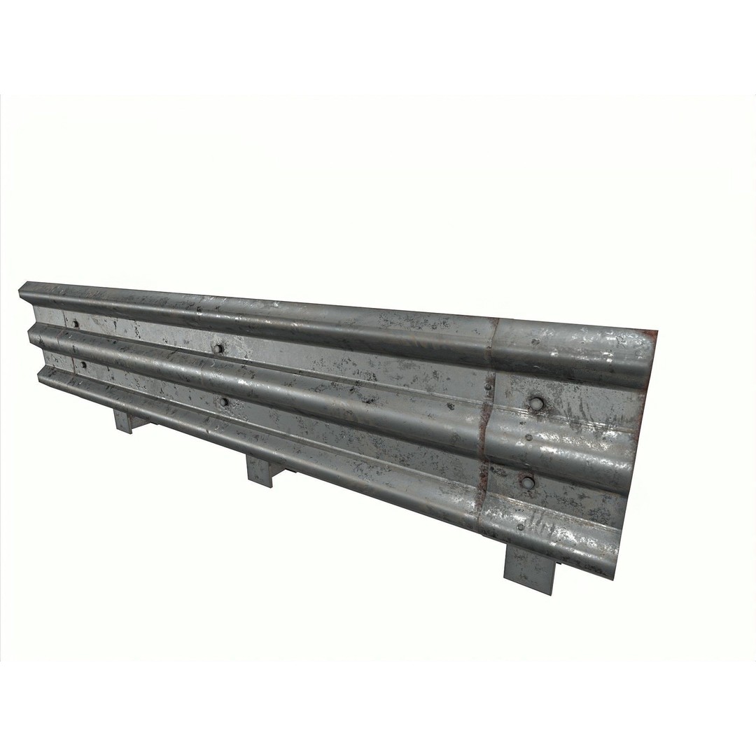 Road Railing 3D Model – Low Poly Game Asset, PBR Textures, FBX - View 18