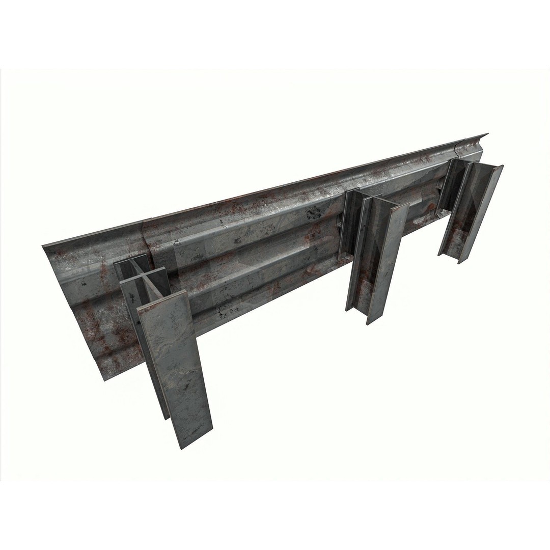 Road Railing 3D Model – Low Poly Game Asset, PBR Textures, FBX - View 19