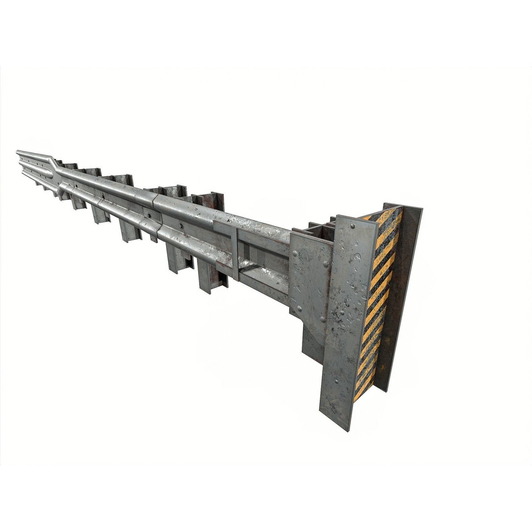 Road Railing 3D Model – Low Poly Game Asset, PBR Textures, FBX - View 5