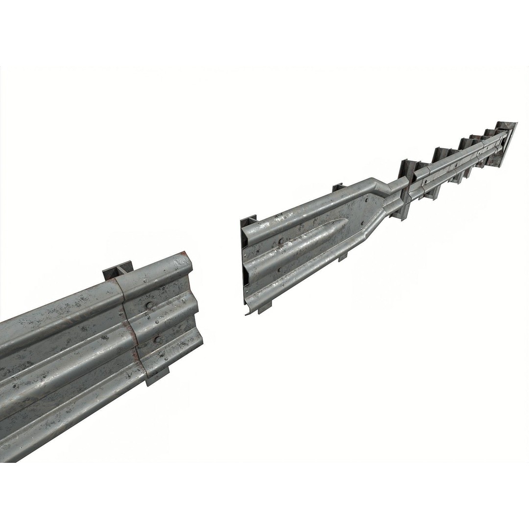 Road Railing 3D Model – Low Poly Game Asset, PBR Textures, FBX - View 9