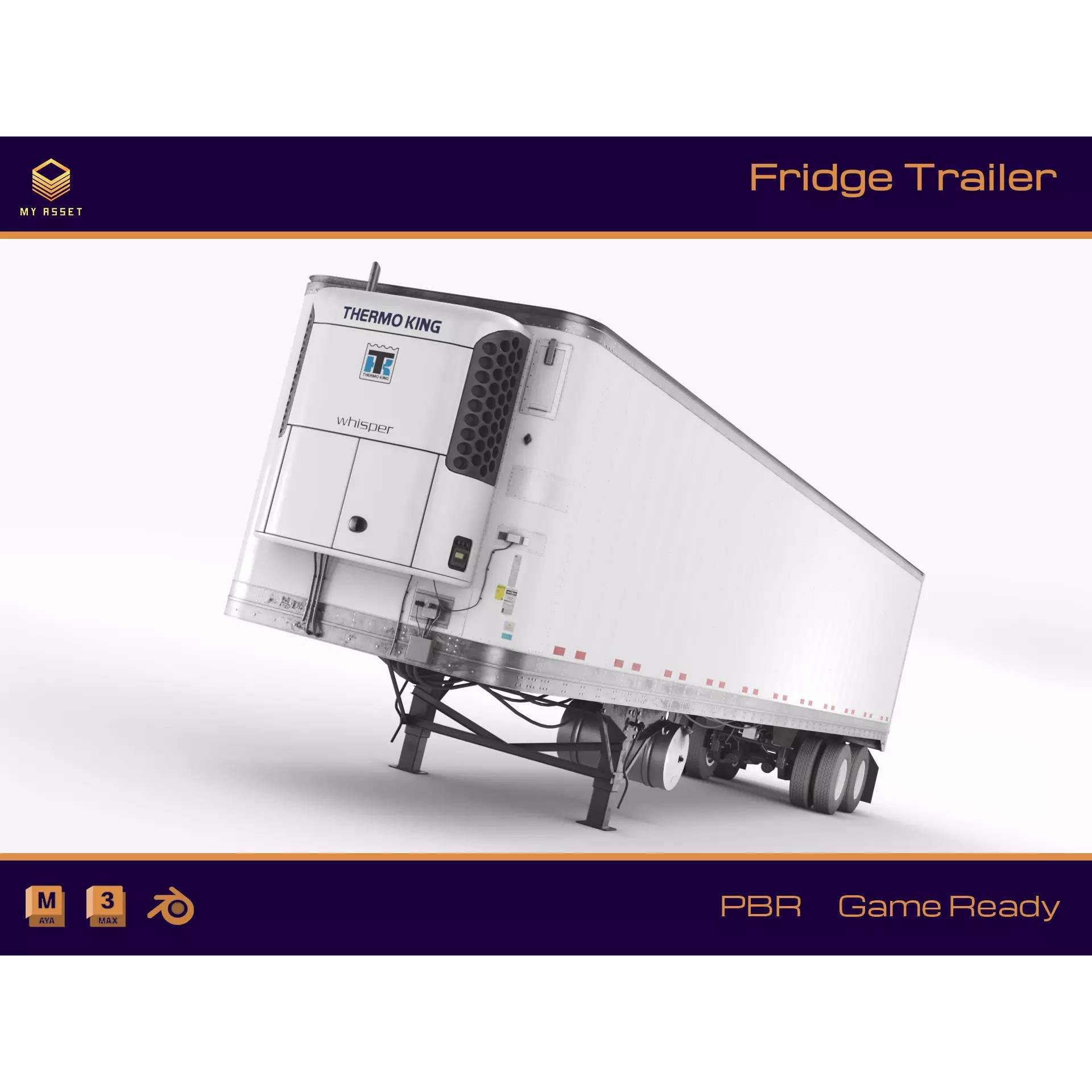 Fridge Trailer - Low-Poly Game-Ready 3D Model - View 2