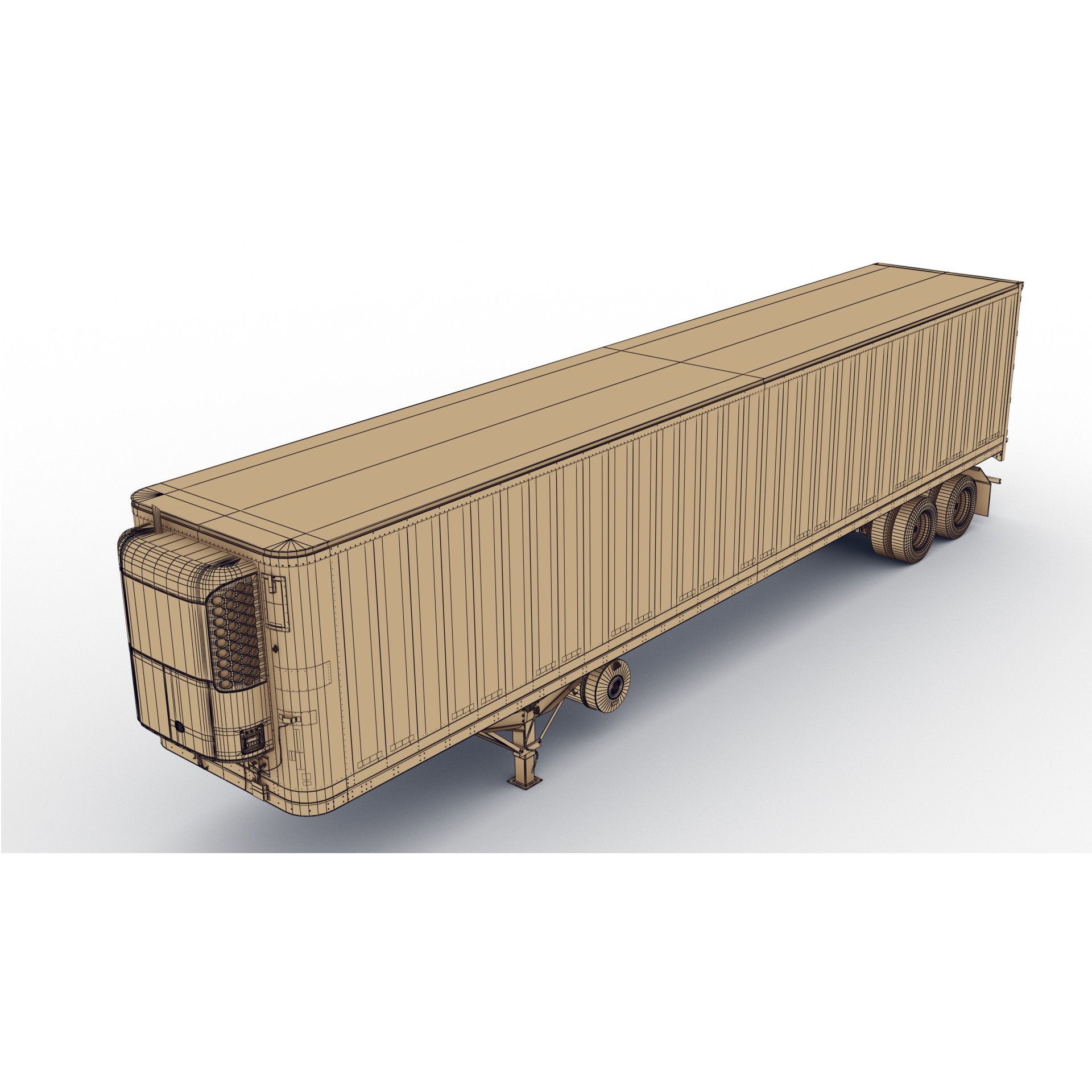 Fridge Trailer - Low-Poly Game-Ready 3D Model - View 23