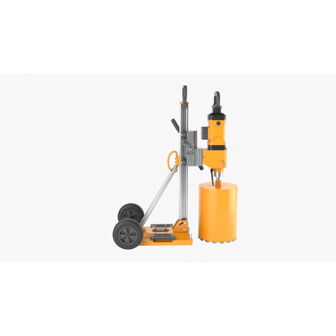 Concrete Coring 3D Model – PBR Textured Industrial Machine, FBX, OBJ - View 10
