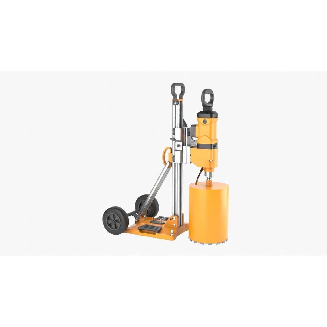 Concrete Coring 3D Model – PBR Textured Industrial Machine, FBX, OBJ - View 11