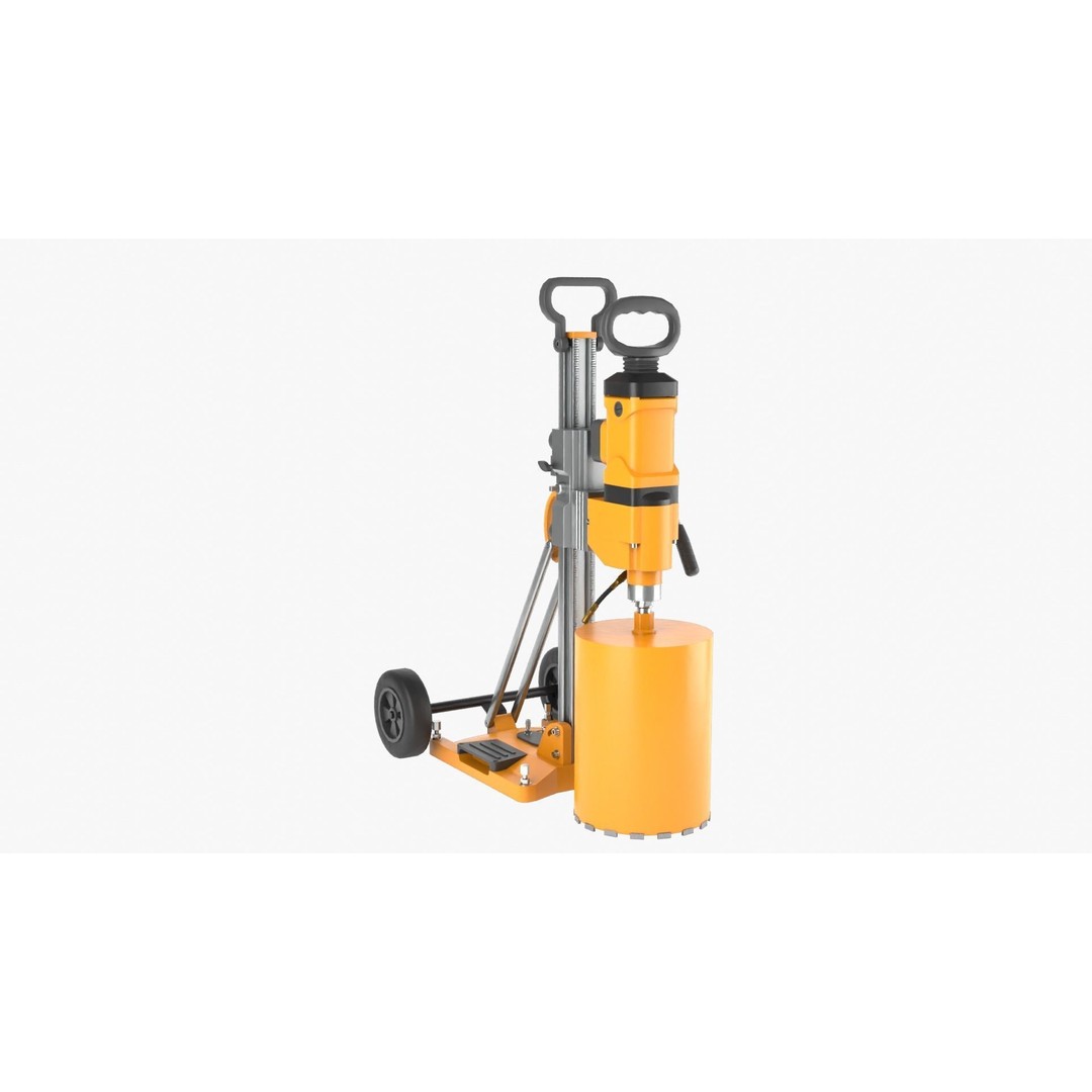 Concrete Coring 3D Model – PBR Textured Industrial Machine, FBX, OBJ - View 12