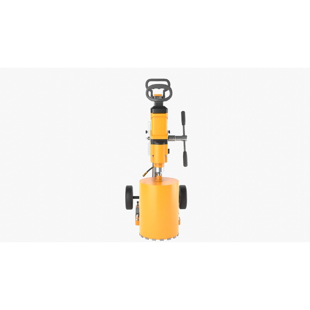 Concrete Coring 3D Model – PBR Textured Industrial Machine, FBX, OBJ - View 13