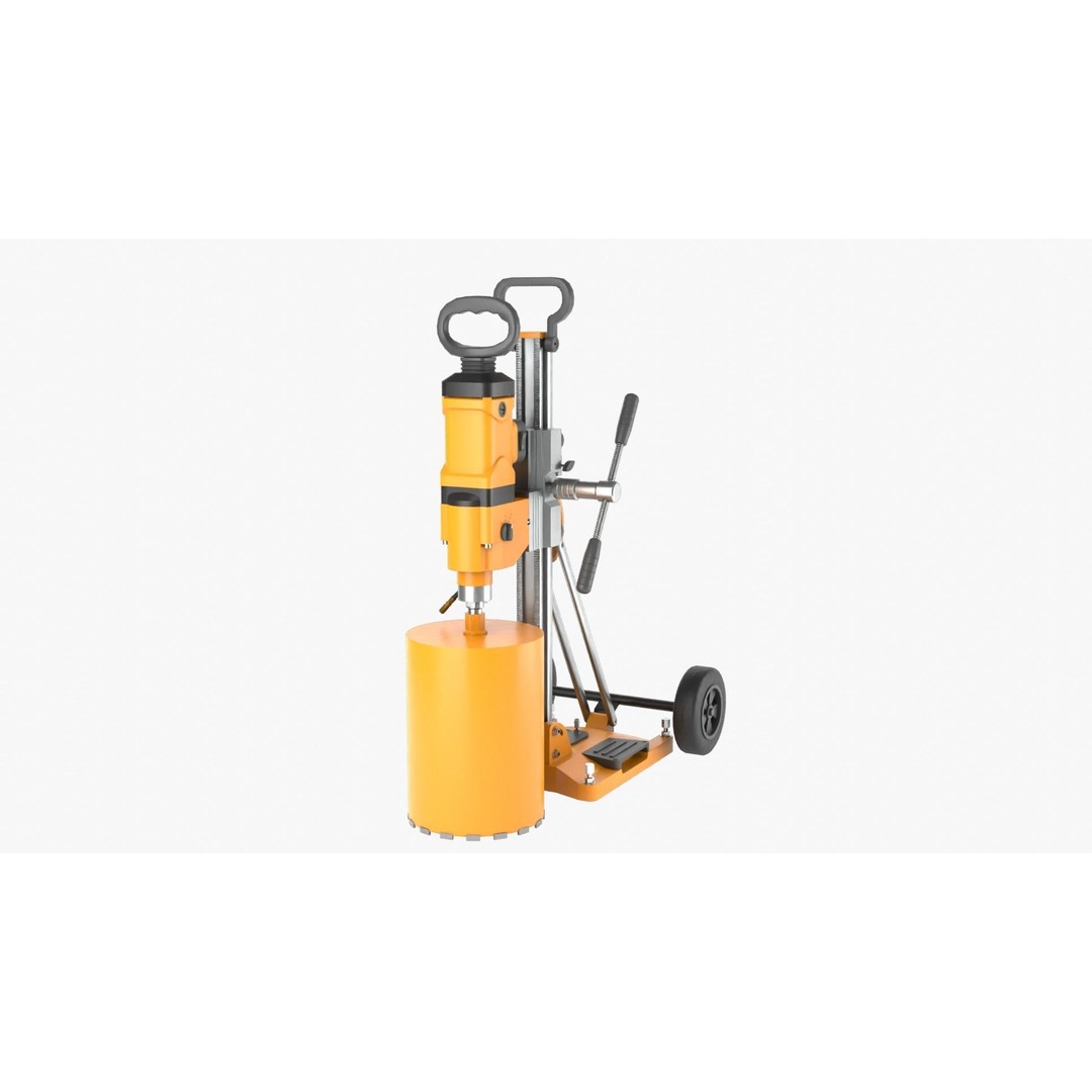 Concrete Coring 3D Model – PBR Textured Industrial Machine, FBX, OBJ - View 14