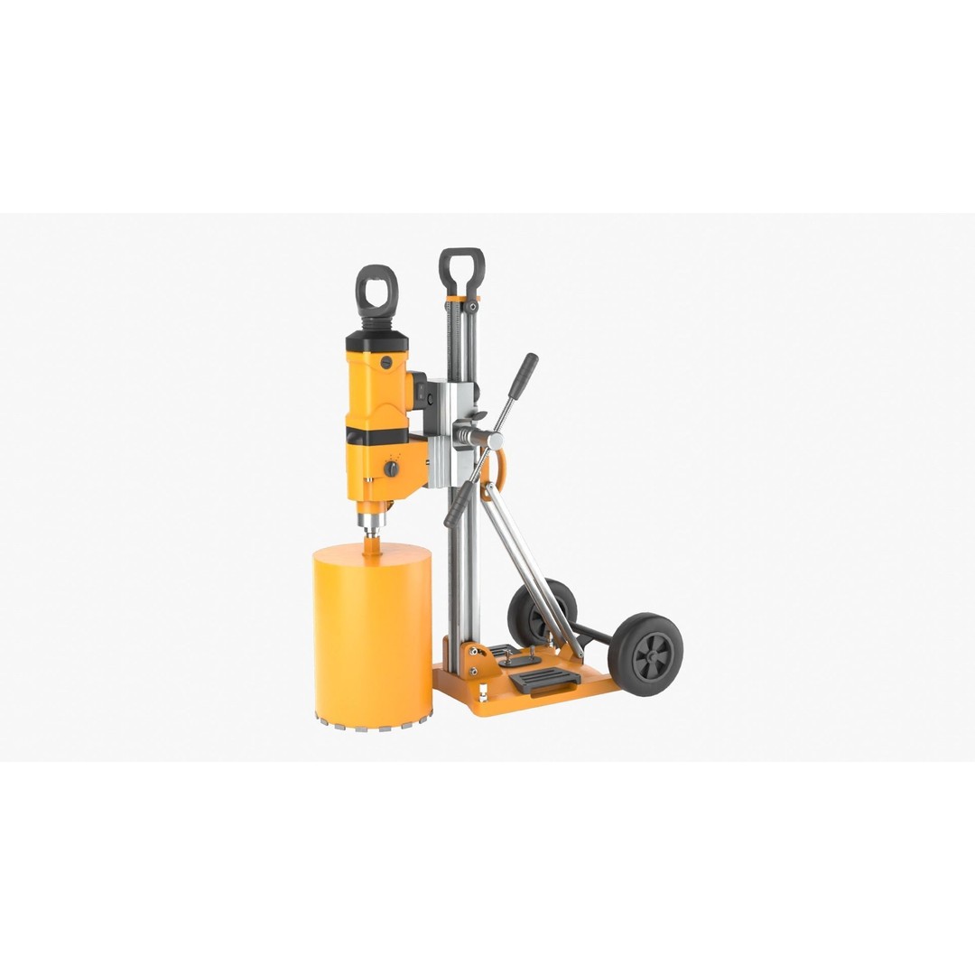 Concrete Coring 3D Model – PBR Textured Industrial Machine, FBX, OBJ - View 15