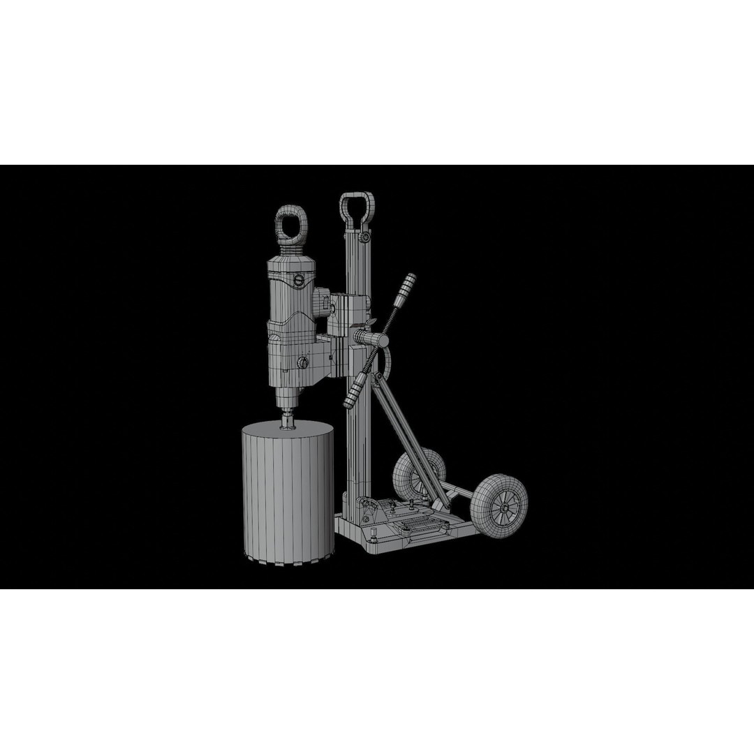 Concrete Coring 3D Model – PBR Textured Industrial Machine, FBX, OBJ - View 16