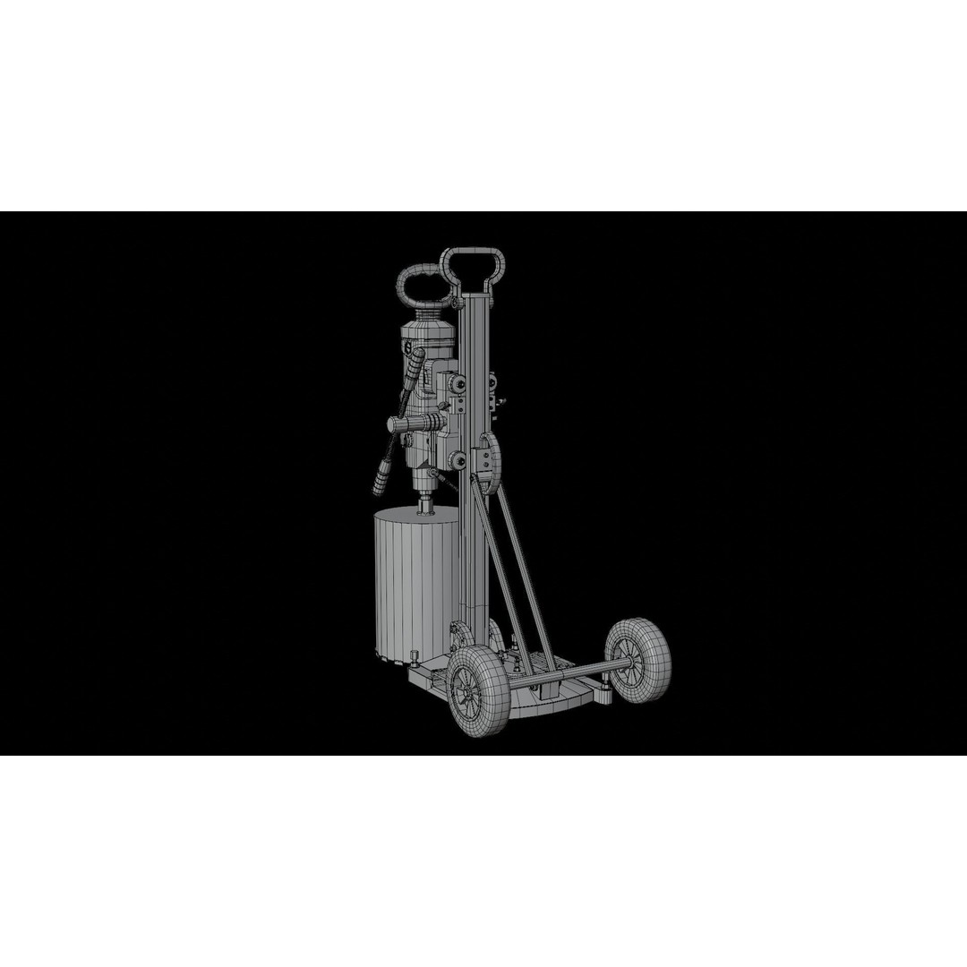 Concrete Coring 3D Model – PBR Textured Industrial Machine, FBX, OBJ - View 17