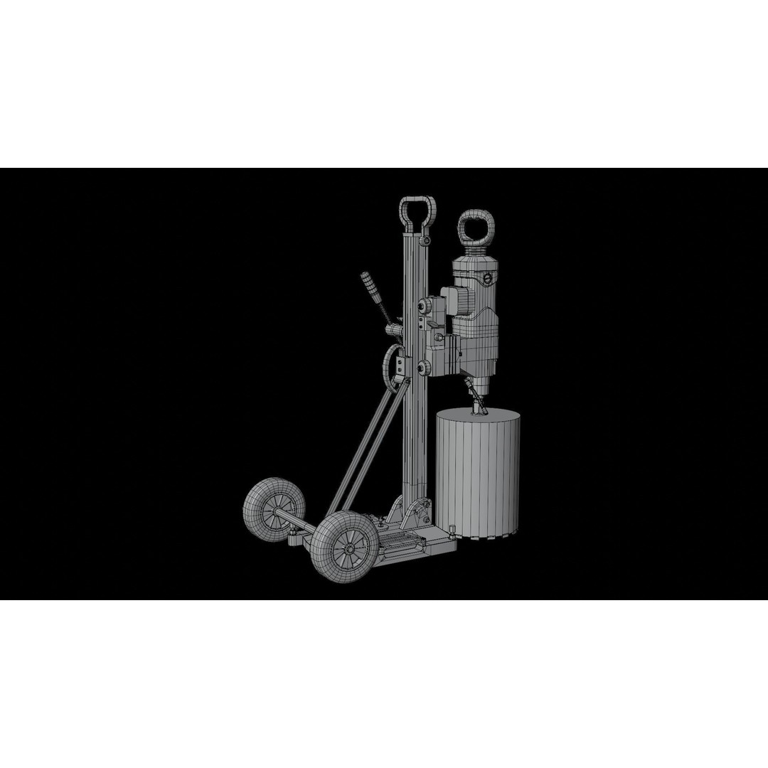 Concrete Coring 3D Model – PBR Textured Industrial Machine, FBX, OBJ - View 18