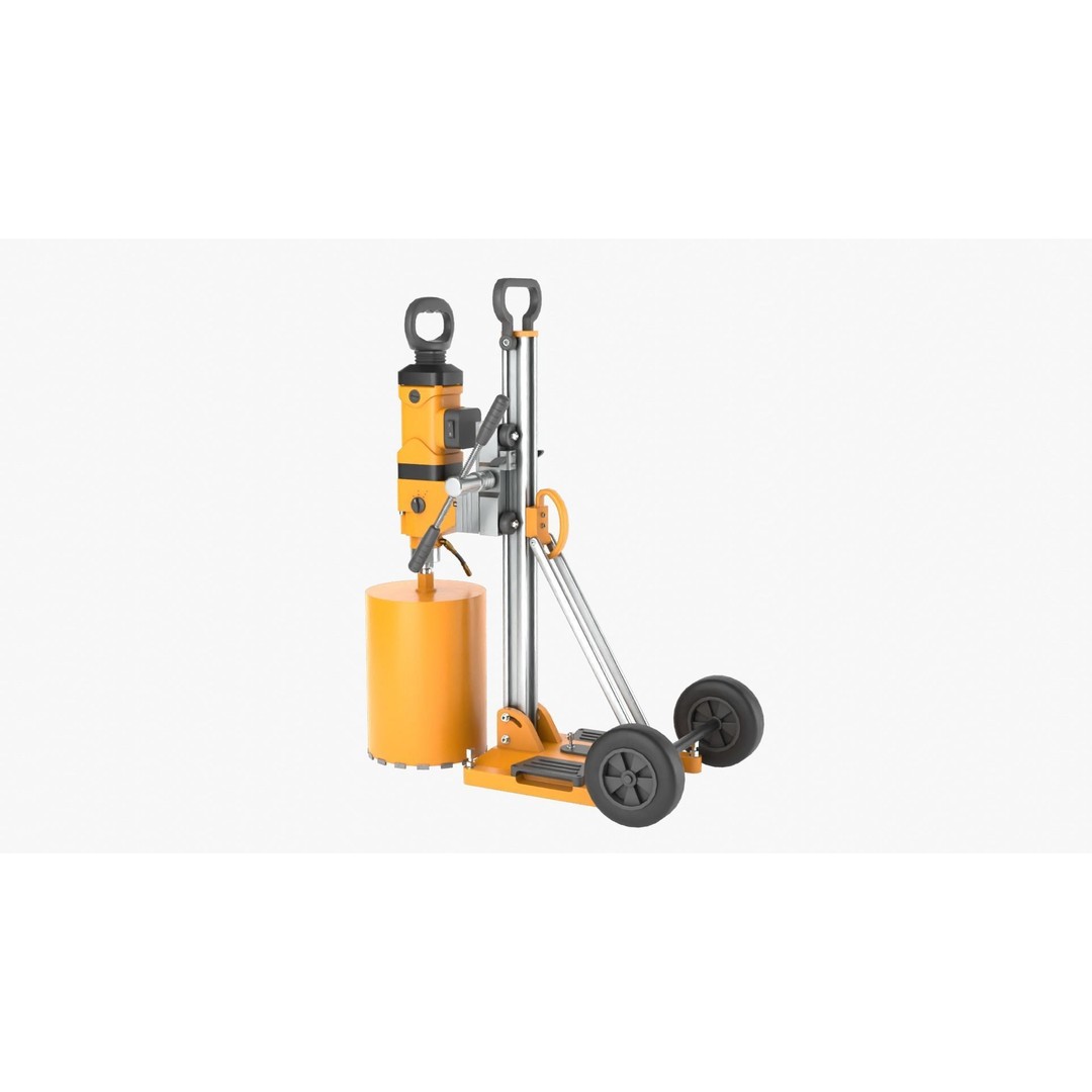 Concrete Coring 3D Model – PBR Textured Industrial Machine, FBX, OBJ - View 5