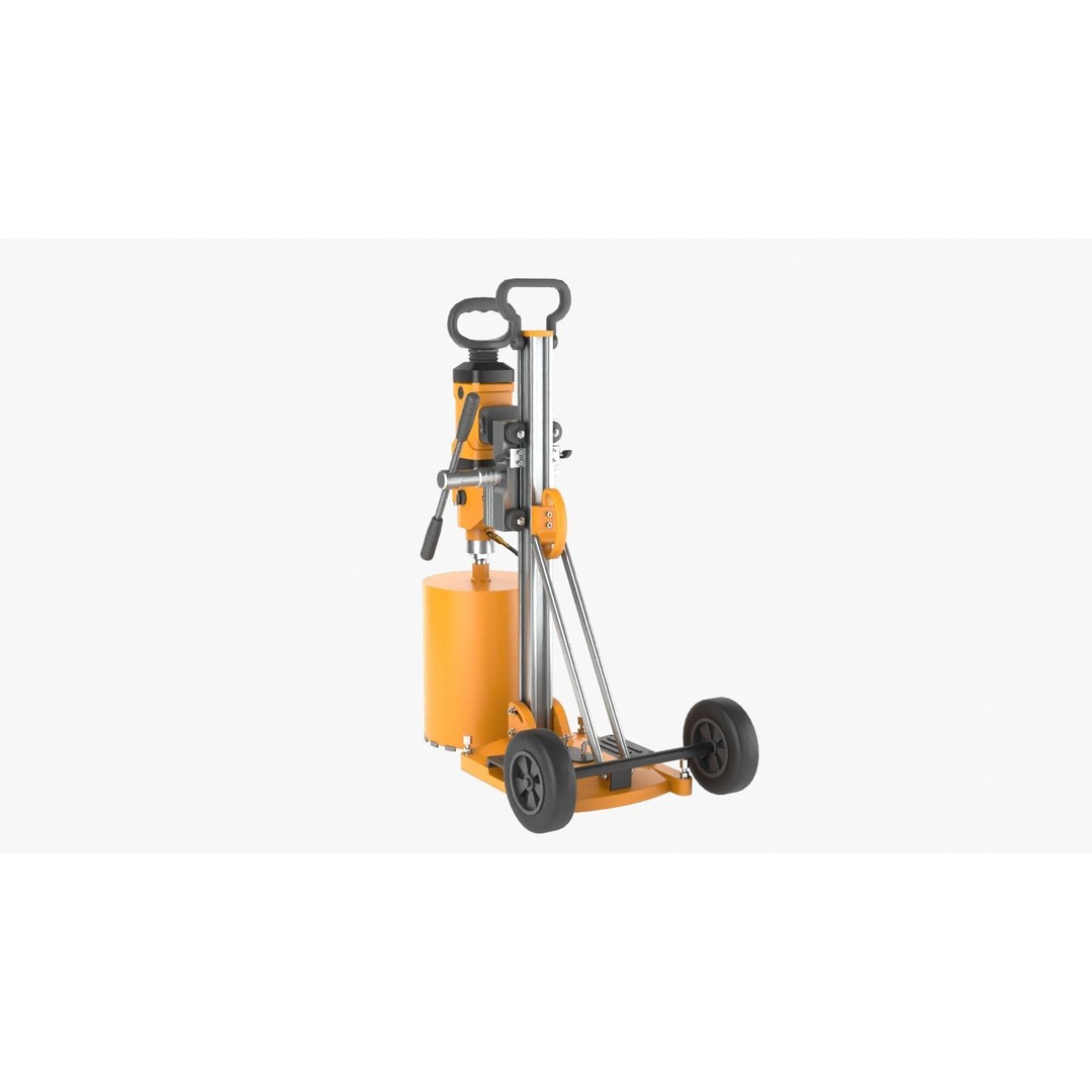 Concrete Coring 3D Model – PBR Textured Industrial Machine, FBX, OBJ - View 6