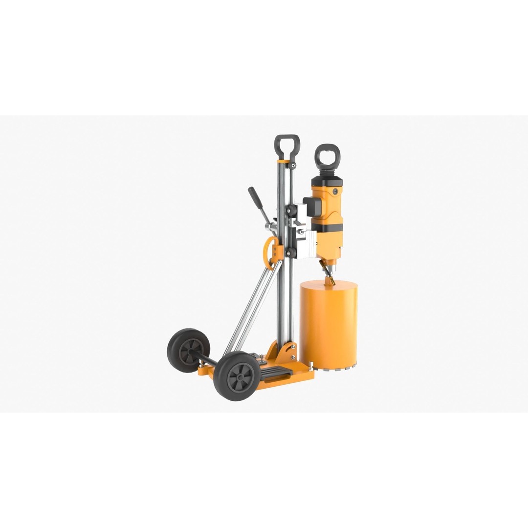Concrete Coring 3D Model – PBR Textured Industrial Machine, FBX, OBJ - View 9