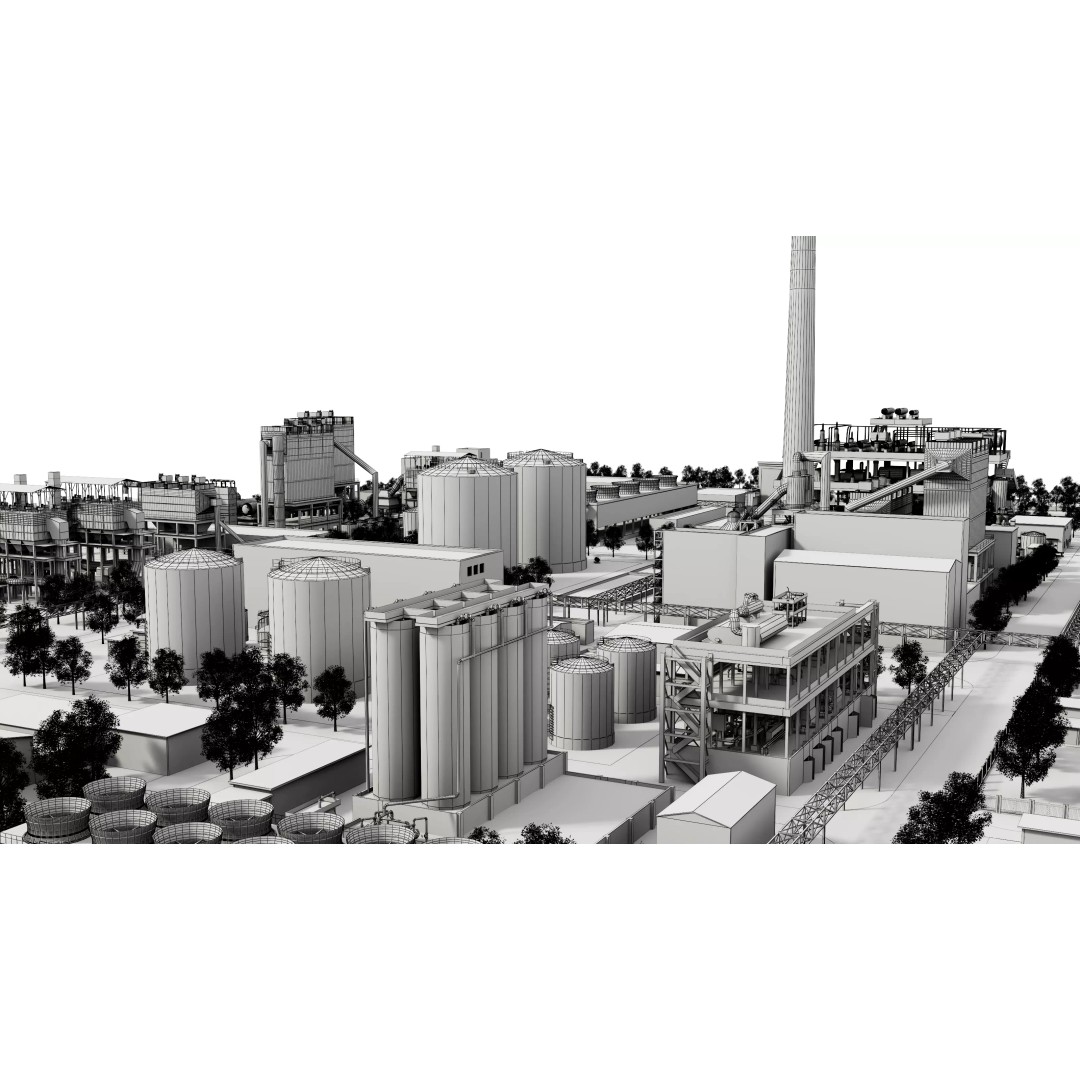 Chemical Factory 3D Model – Industrial Scene, FBX & OBJ Formats