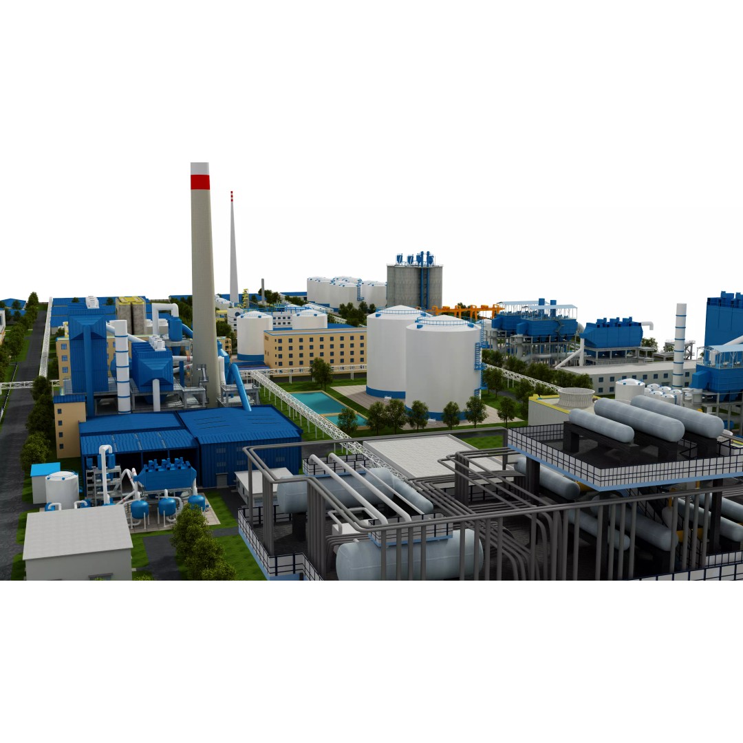 Chemical Factory 3D Model – Industrial Scene, FBX & OBJ Formats - View 12