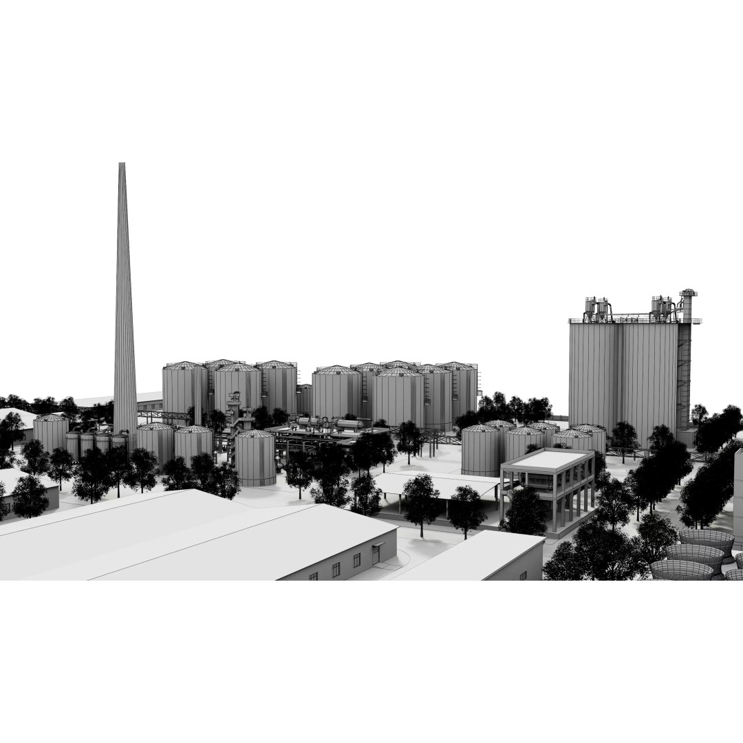 Chemical Factory 3D Model – Industrial Scene, FBX & OBJ Formats - View 21