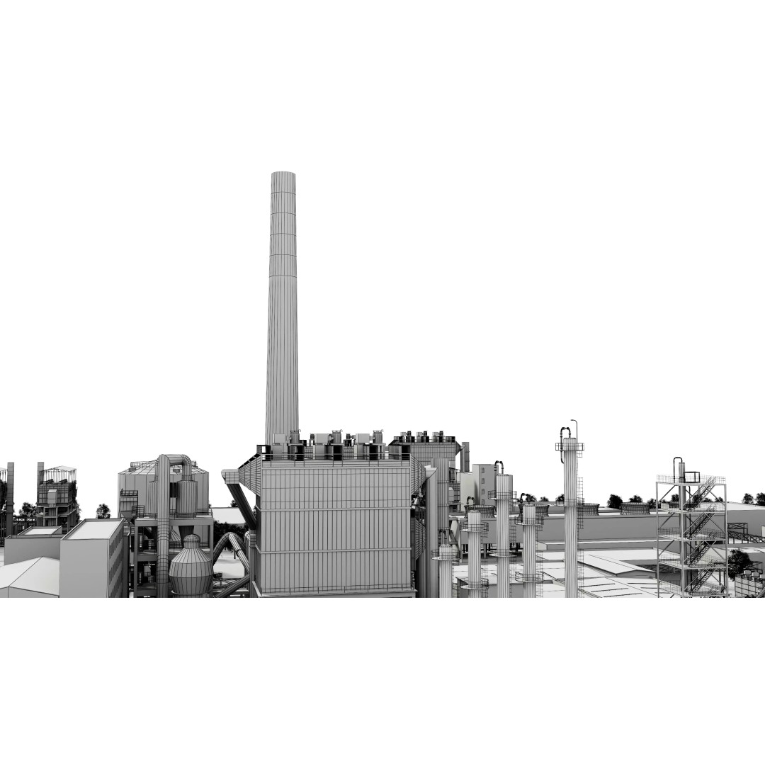 Chemical Factory 3D Model – Industrial Scene, FBX & OBJ Formats - View 25