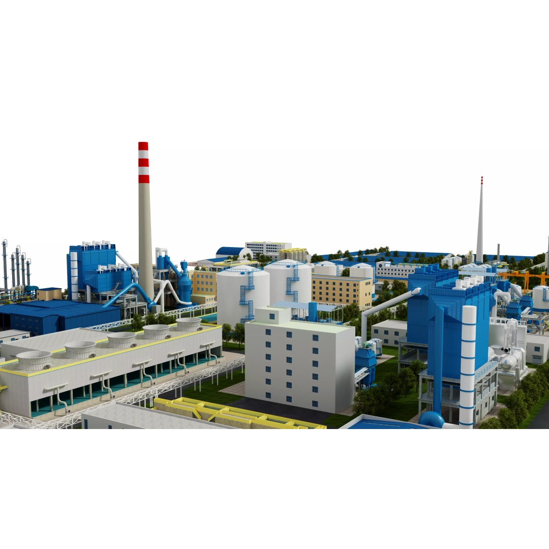 Chemical Factory 3D Model – Industrial Scene, FBX & OBJ Formats - View 4