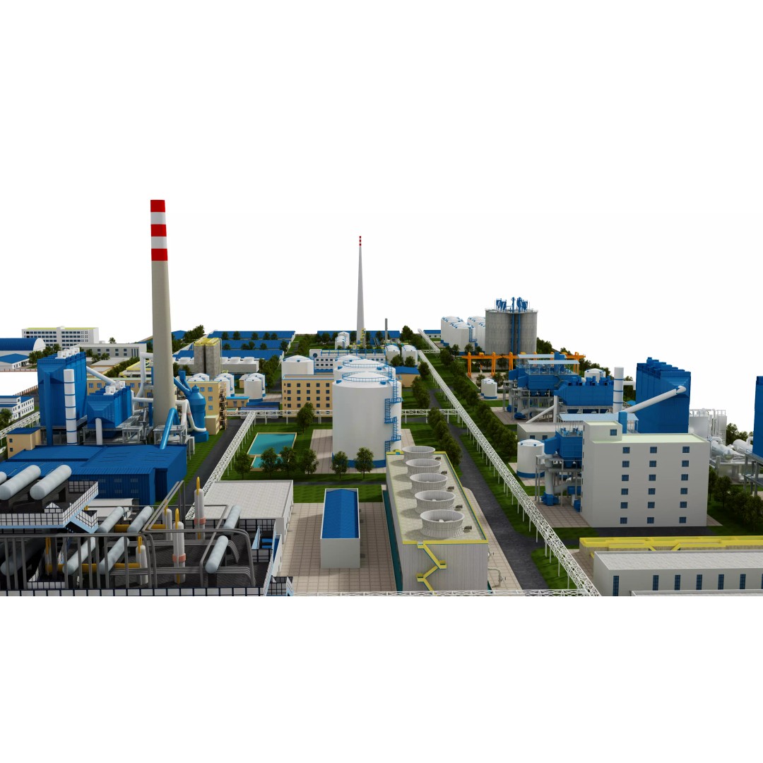 Chemical Factory 3D Model – Industrial Scene, FBX & OBJ Formats - View 5