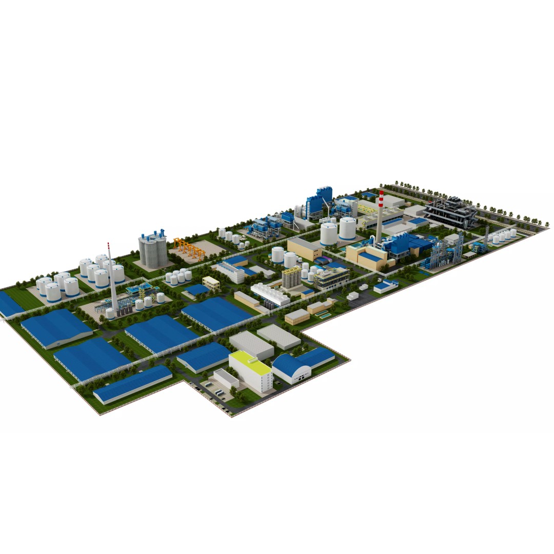 Chemical Factory 3D Model – Industrial Scene, FBX & OBJ Formats - View 6