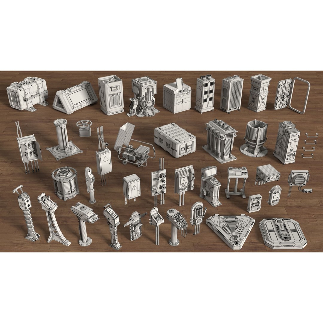 Industrial Units 3D Model – Middle Poly UV Mapped Assets, FBX & OBJ - View 3