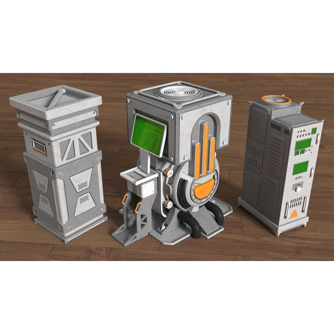 Industrial Units 3D Model – Middle Poly UV Mapped Assets, FBX & OBJ - View 6