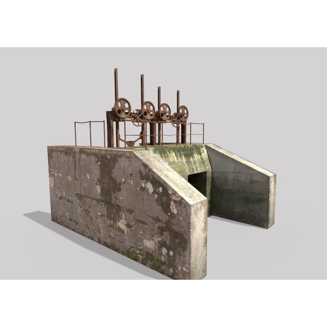 Old Water Gate 3D Model – Realistic PBR Asset for Games, FBX, OBJ - View 12