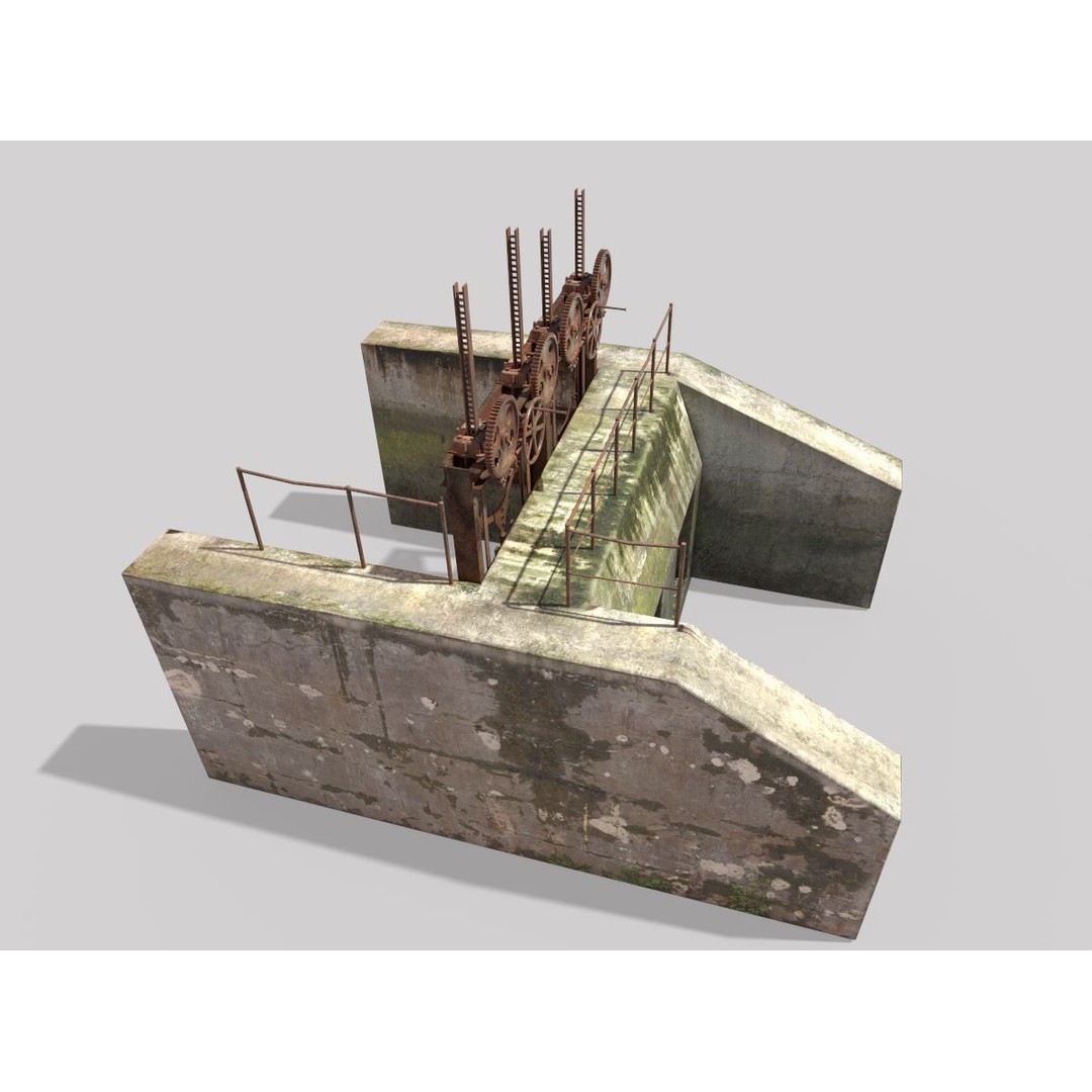 Old Water Gate 3D Model – Realistic PBR Asset for Games, FBX, OBJ - View 13