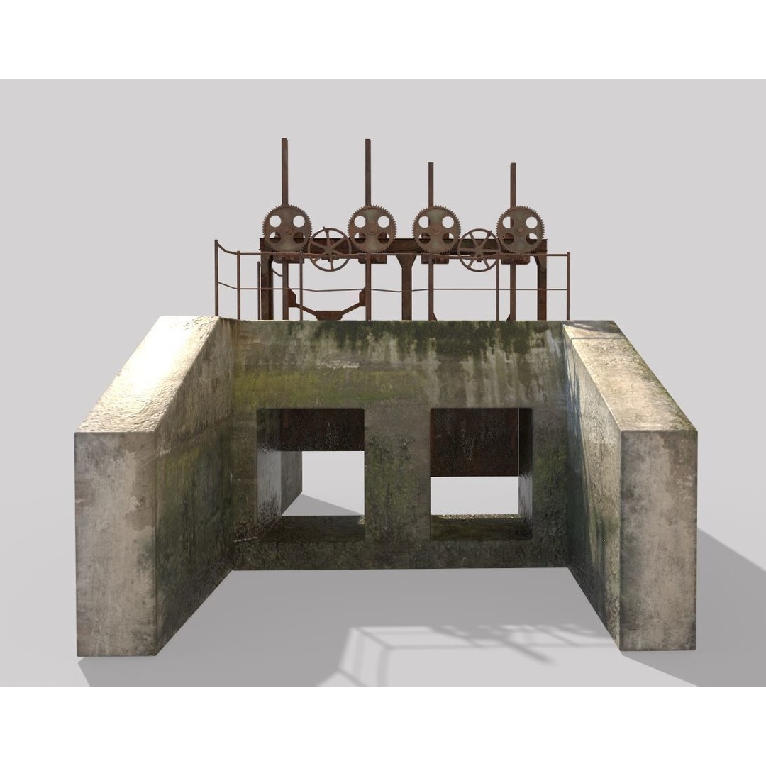 Old Water Gate 3D Model – Realistic PBR Asset for Games, FBX, OBJ - View 7