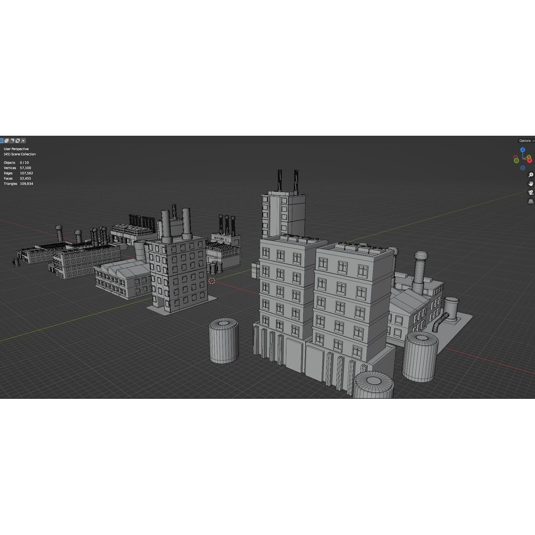 Industrial Buildings 3D Model – Low Poly Game-Ready Asset Pack, FBX - View 12