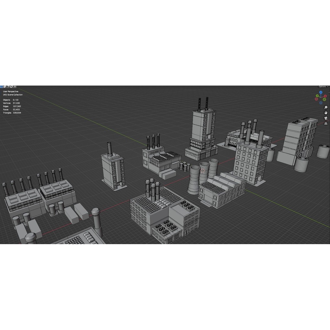 Industrial Buildings 3D Model – Low Poly Game-Ready Asset Pack, FBX - View 13