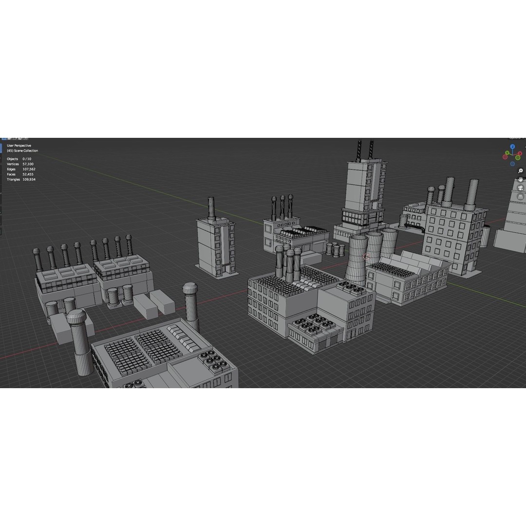 Industrial Buildings 3D Model – Low Poly Game-Ready Asset Pack, FBX - View 15